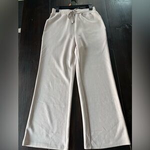 Beige Wide-Leg Lounge Pants